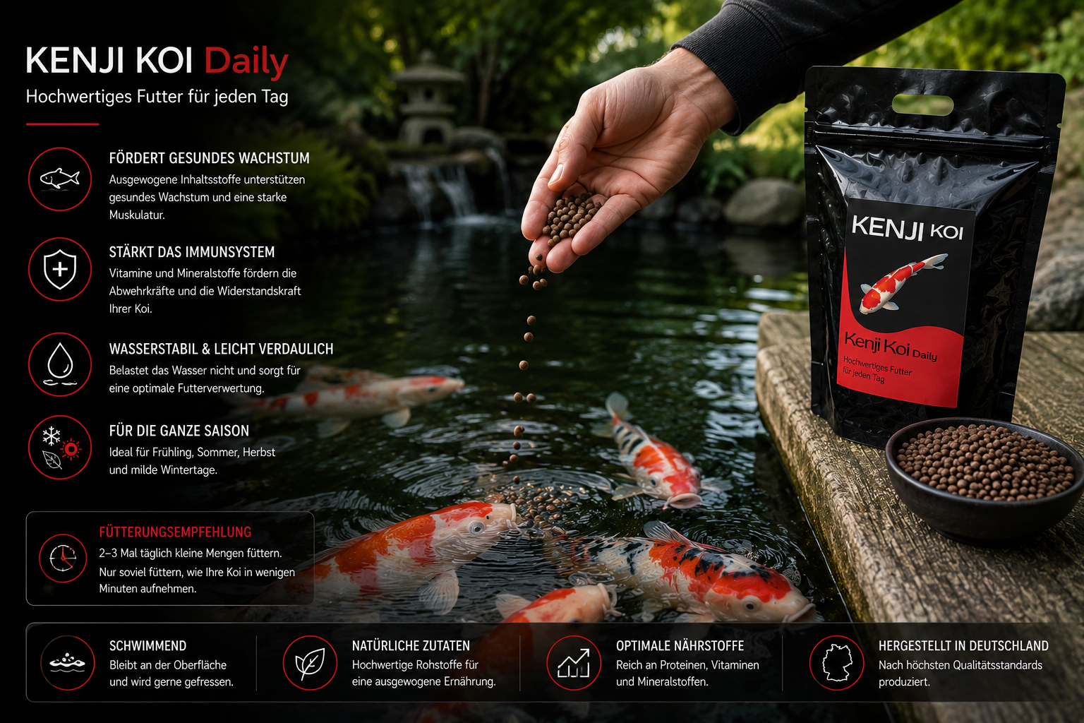 KENJI KOI Daily Food - Voor het hele seizoen 5kg