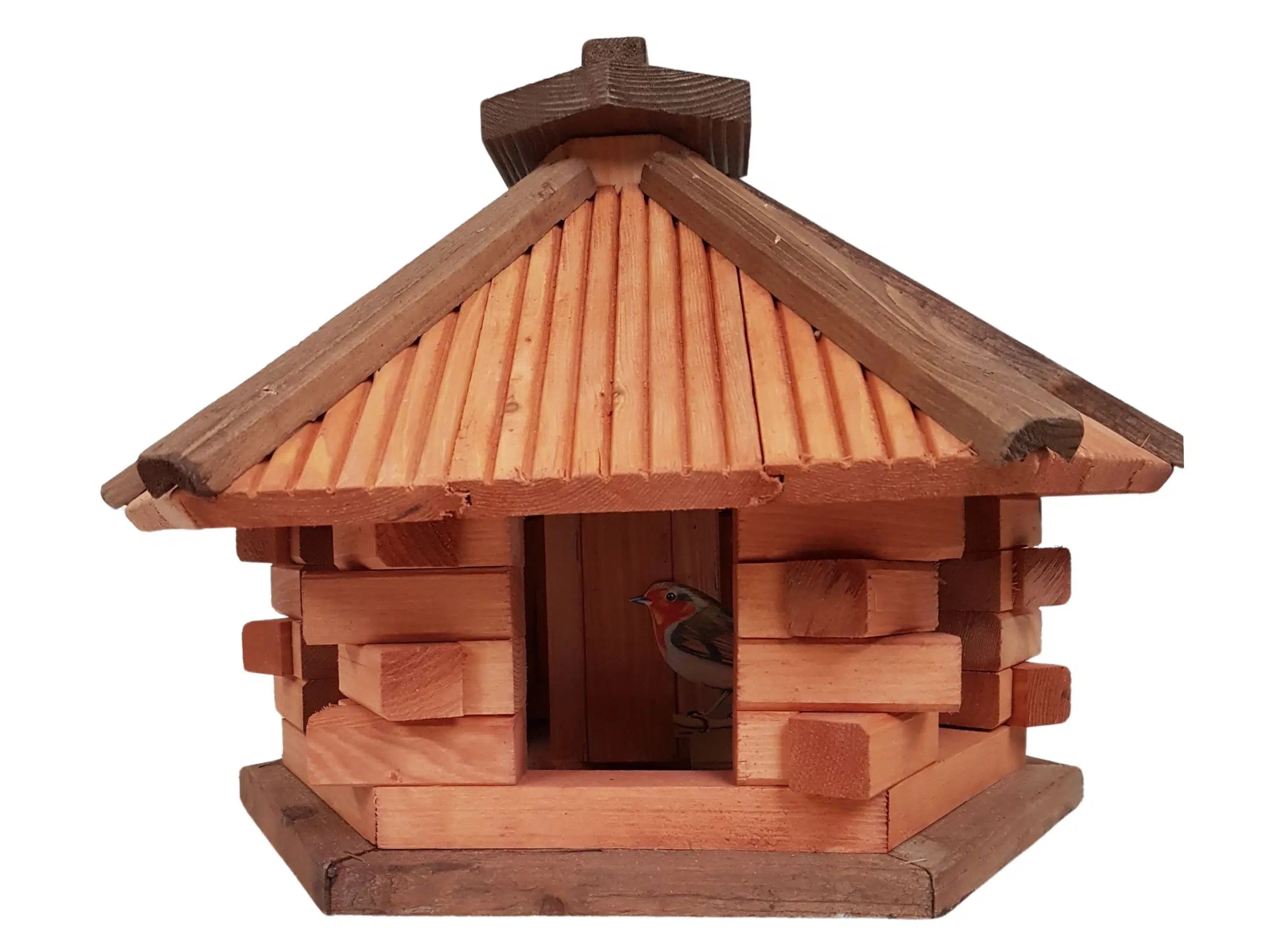 Vogelhuis zeshoekig met voersilo