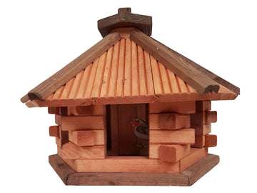 Vogelhuis zeshoekig met voersilo