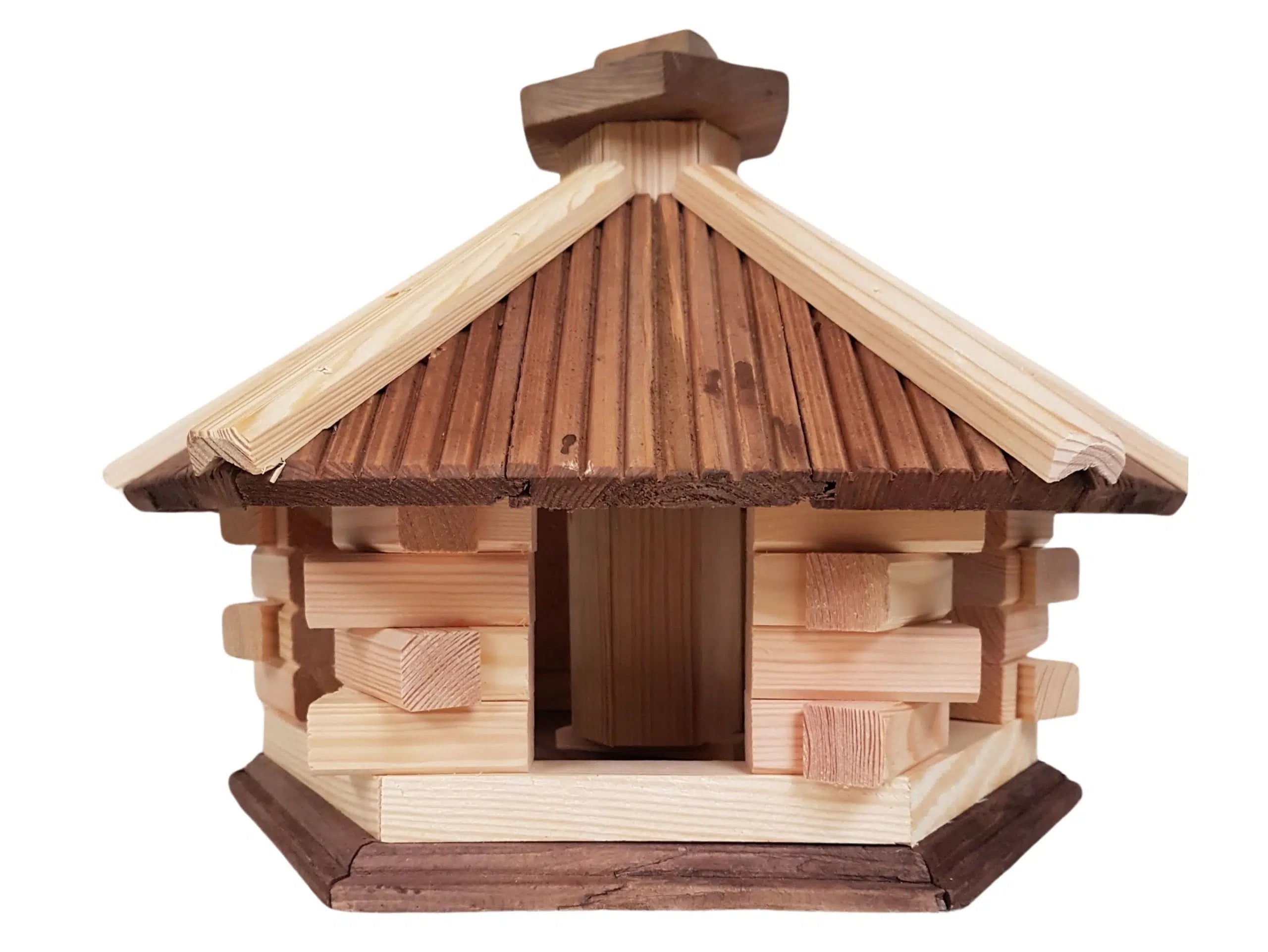 Vogelhuis zeshoekig met voersilo