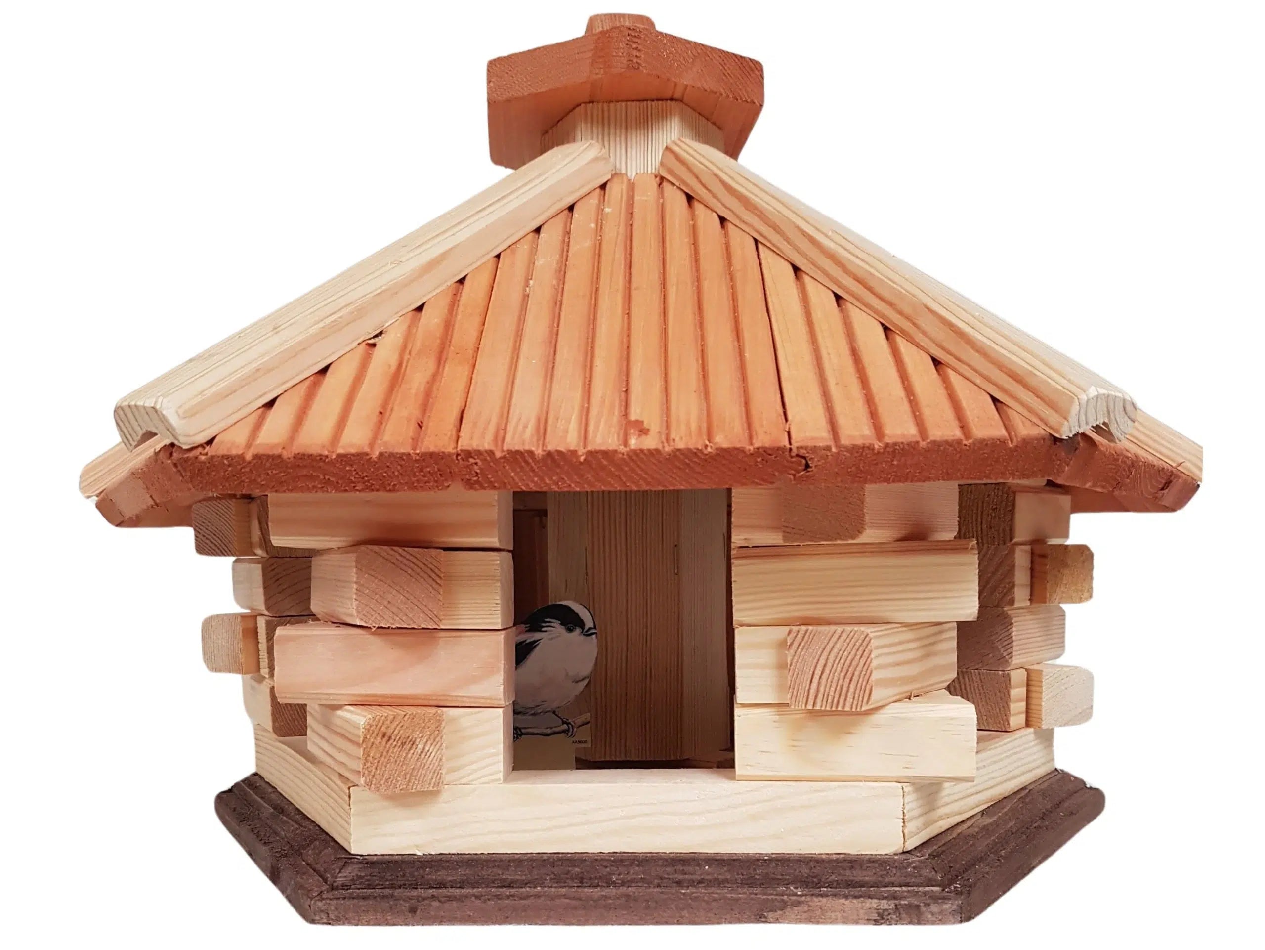 Vogelhuis zeshoekig met voersilo