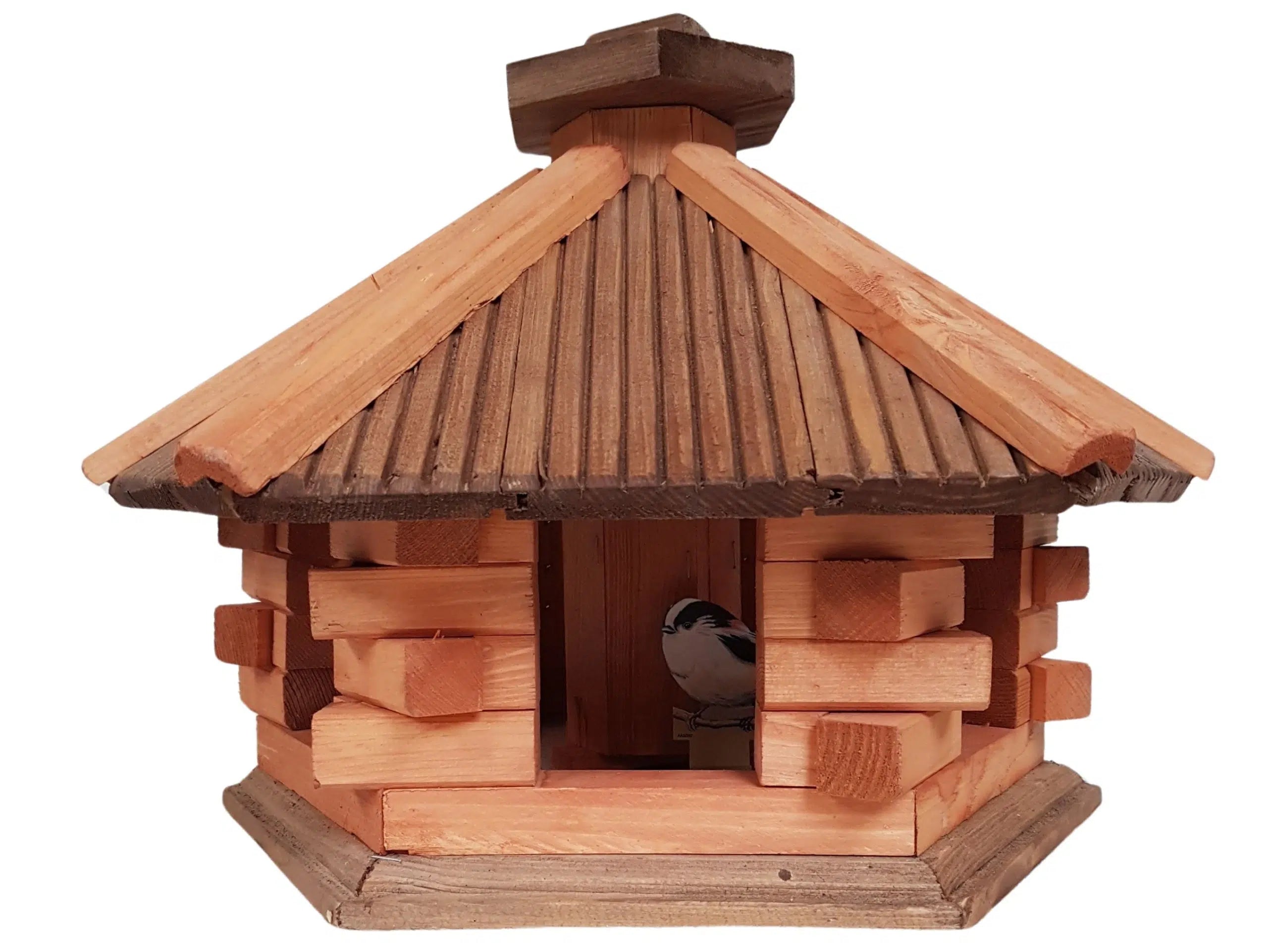Vogelhuis zeshoekig met voersilo