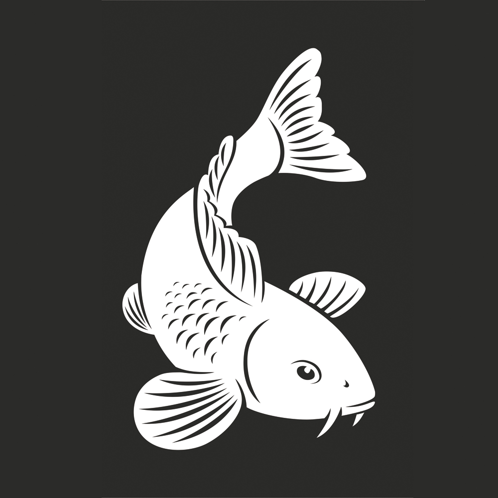 Koi Autostickers gevuld wit 2 stuks