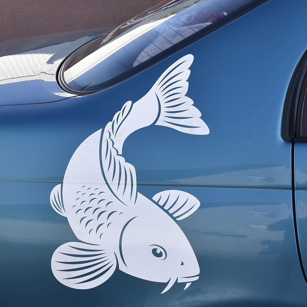 Koi Autostickers gevuld wit 2 stuks